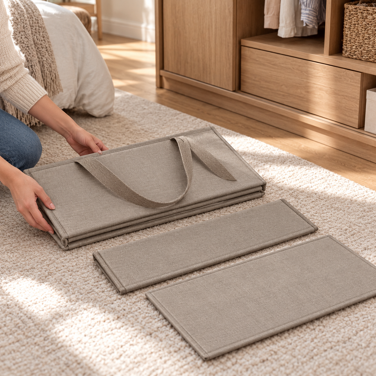 Folding Laundry Basket with Removable Divider