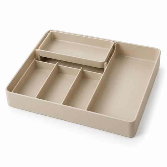 Layered Drawer Organizer with Lift-Out Tray