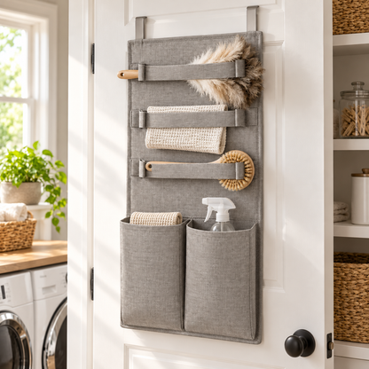 Over-Door Utility Organizer with Pockets and Straps