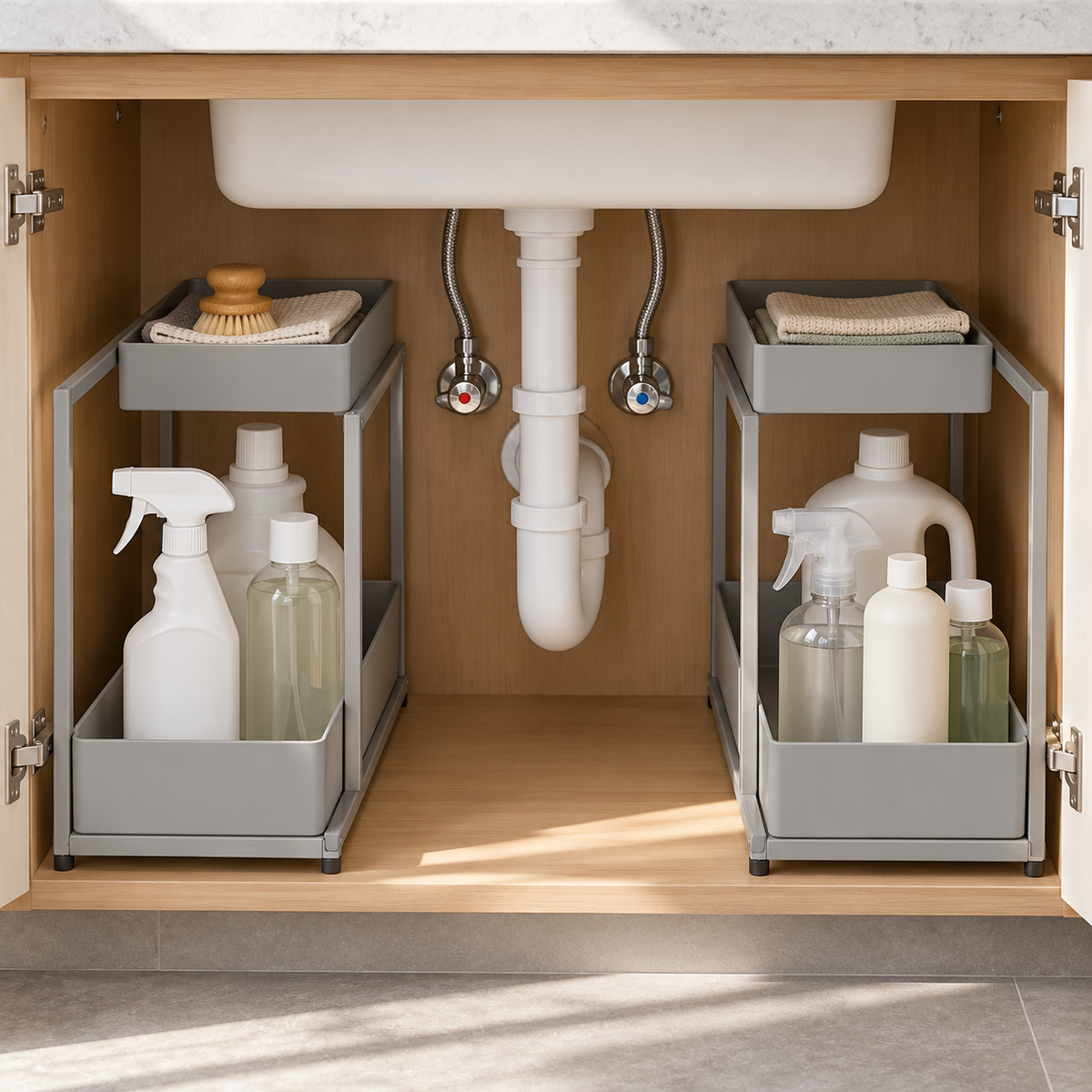 Two-Piece Under-Sink Shelf Organizer Set
