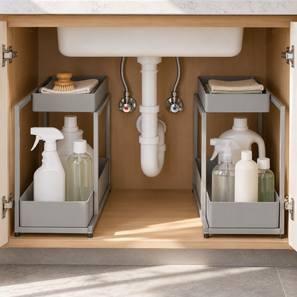Two-Piece Under-Sink Shelf Organizer Set