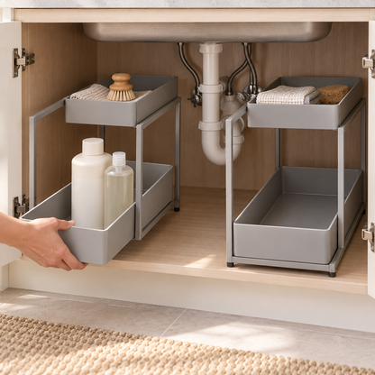 Two-Piece Under-Sink Shelf Organizer Set